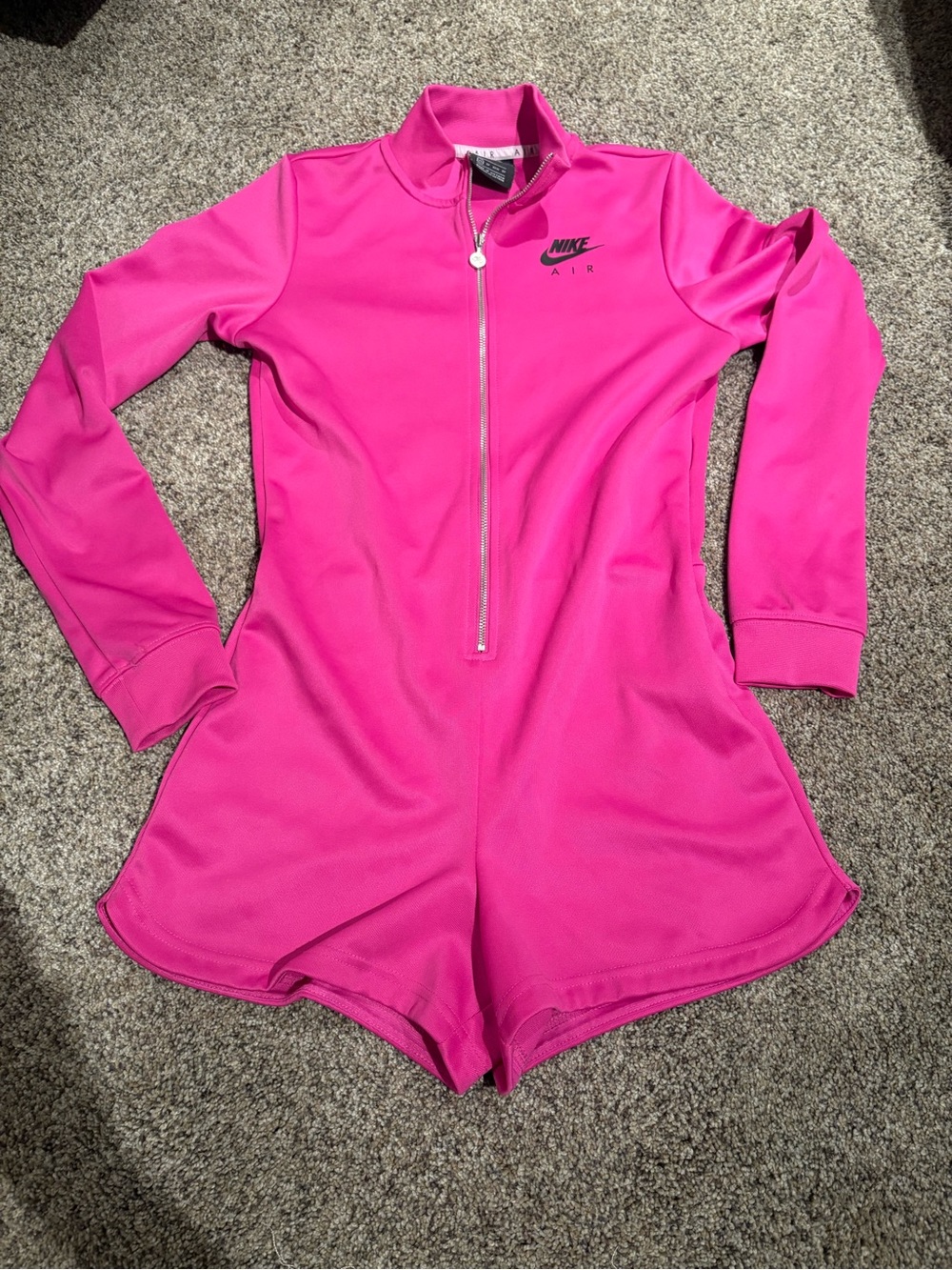 Nike Hot Pink Long-Sleeve Zip Front Romper